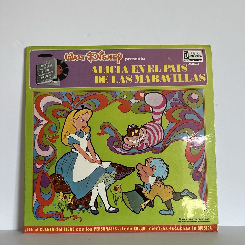 SEALED- SPANISH- Walt Disney's Alice In Wonderland Vinyl Soundtrack & Book 1969